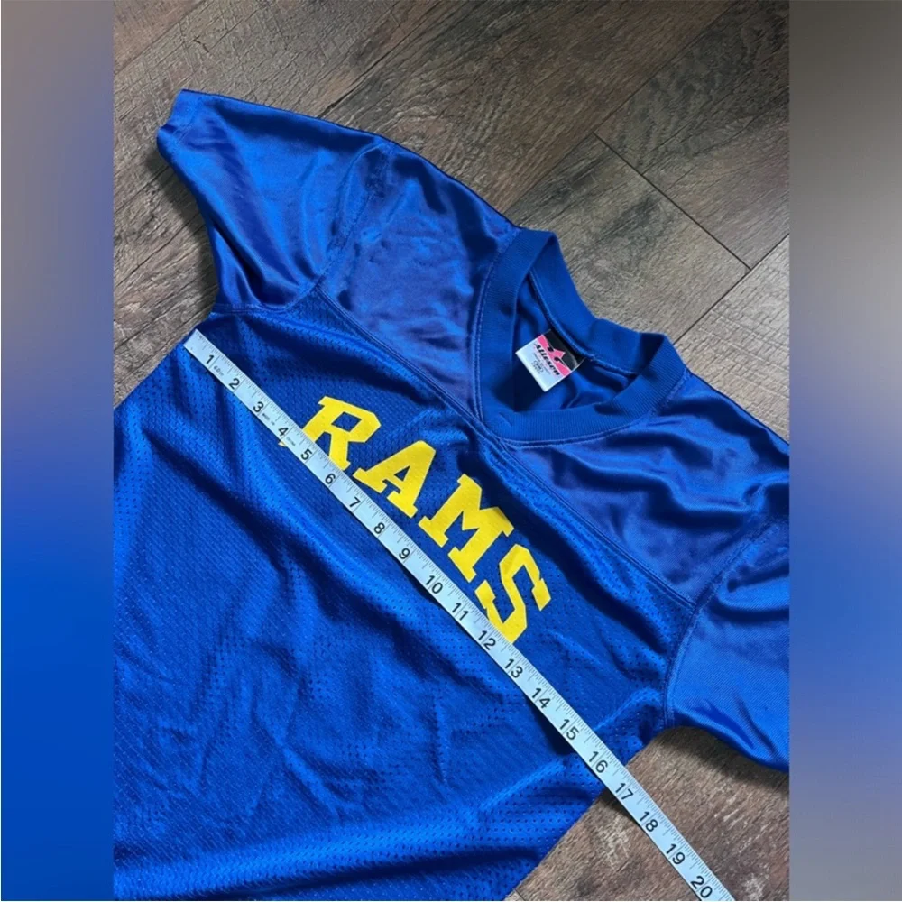 Vintage Rams Football Jersey #10 Jensen Youth small‎ medium Blue Yellow Mesh